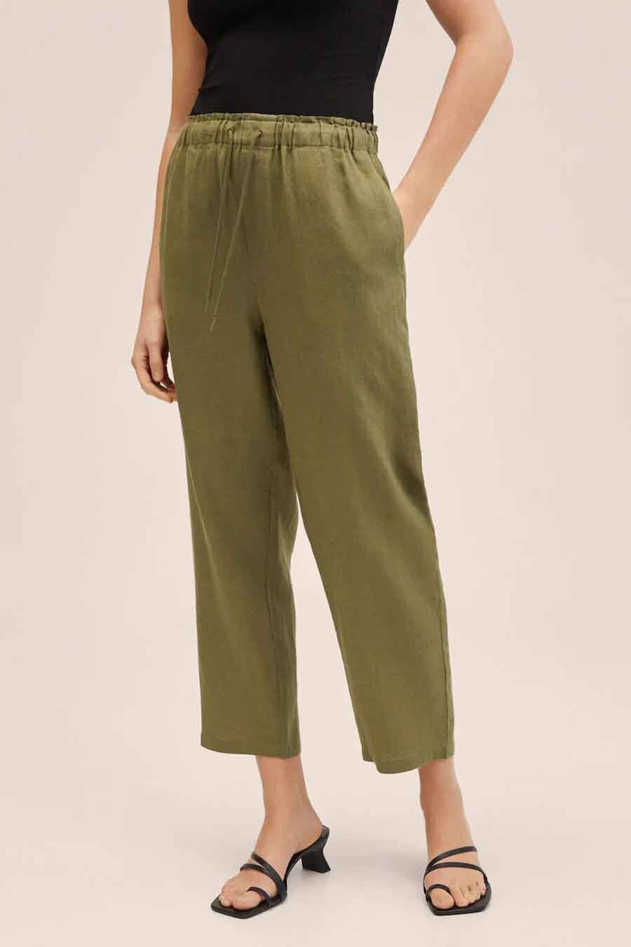 Pantalon color Vert MANGO 27067105 MNG 22 37 BEIGE KAKI